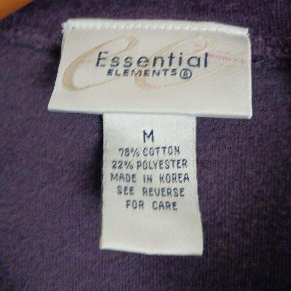 Essential elements purple velvet long sleeve  elastic waist jumpsuit size M - Picture 4 of 7